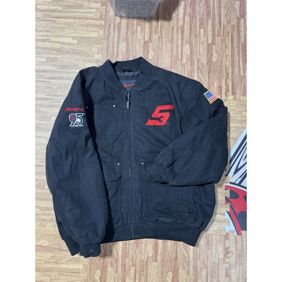 Snap On Tools 95th Anniversary Work CVC Woven Quilt Lined Jacket Black Mens 3XL - Picture 1 of 8